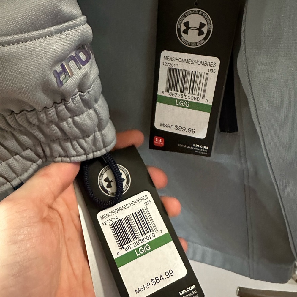 Under Armour Men’s Large Grey Tracksuit Set (Jacket/Pants) NWT(Retail for $185) - Picture 5 of 8